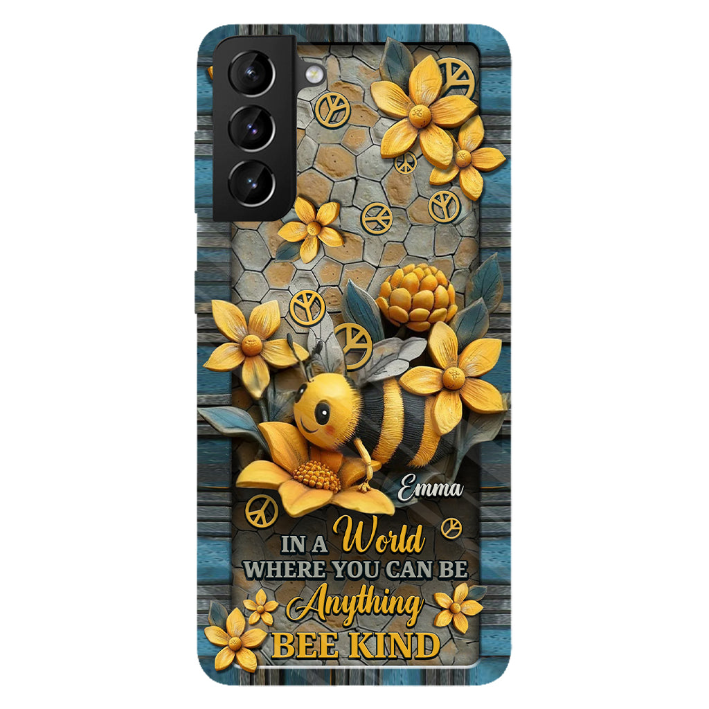 In A World Where You Can Be Anything Be Kind - Personalized Hippie Full Print Phone Case