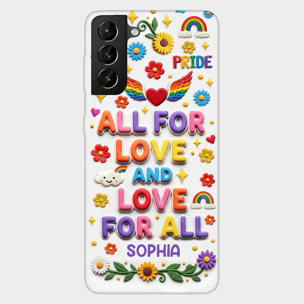 Tout pour l'amour et l'amour pour tous - Coque de téléphone personnalisée avec imprimé intégral en soutien LGBT