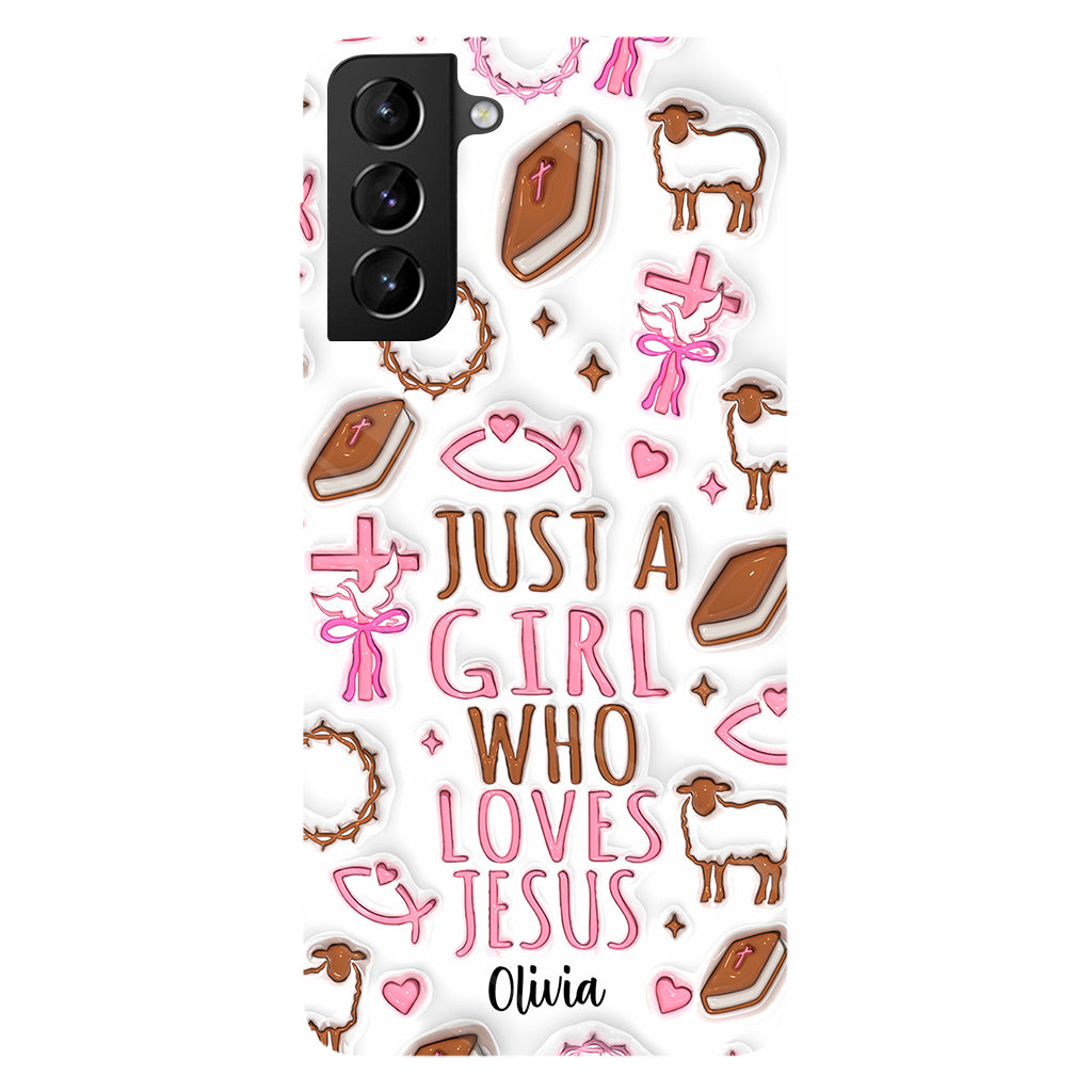 Juste une fille qui aime Jésus - Coque de téléphone personnalisée avec impression chrétienne intégrale