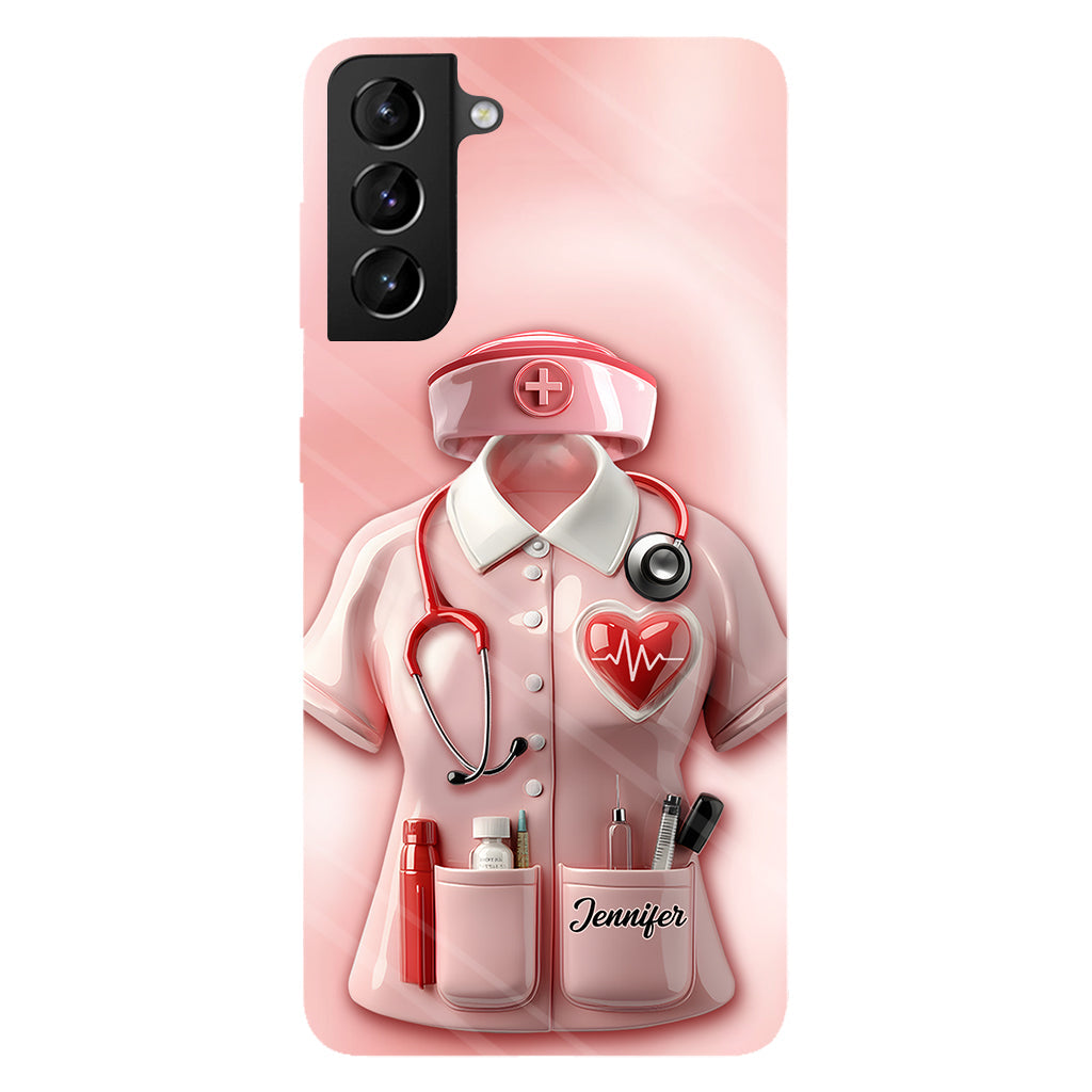Les infirmières sont au cœur des soins de santé - Coque de téléphone personnalisée avec le texte intégral « Infirmière »