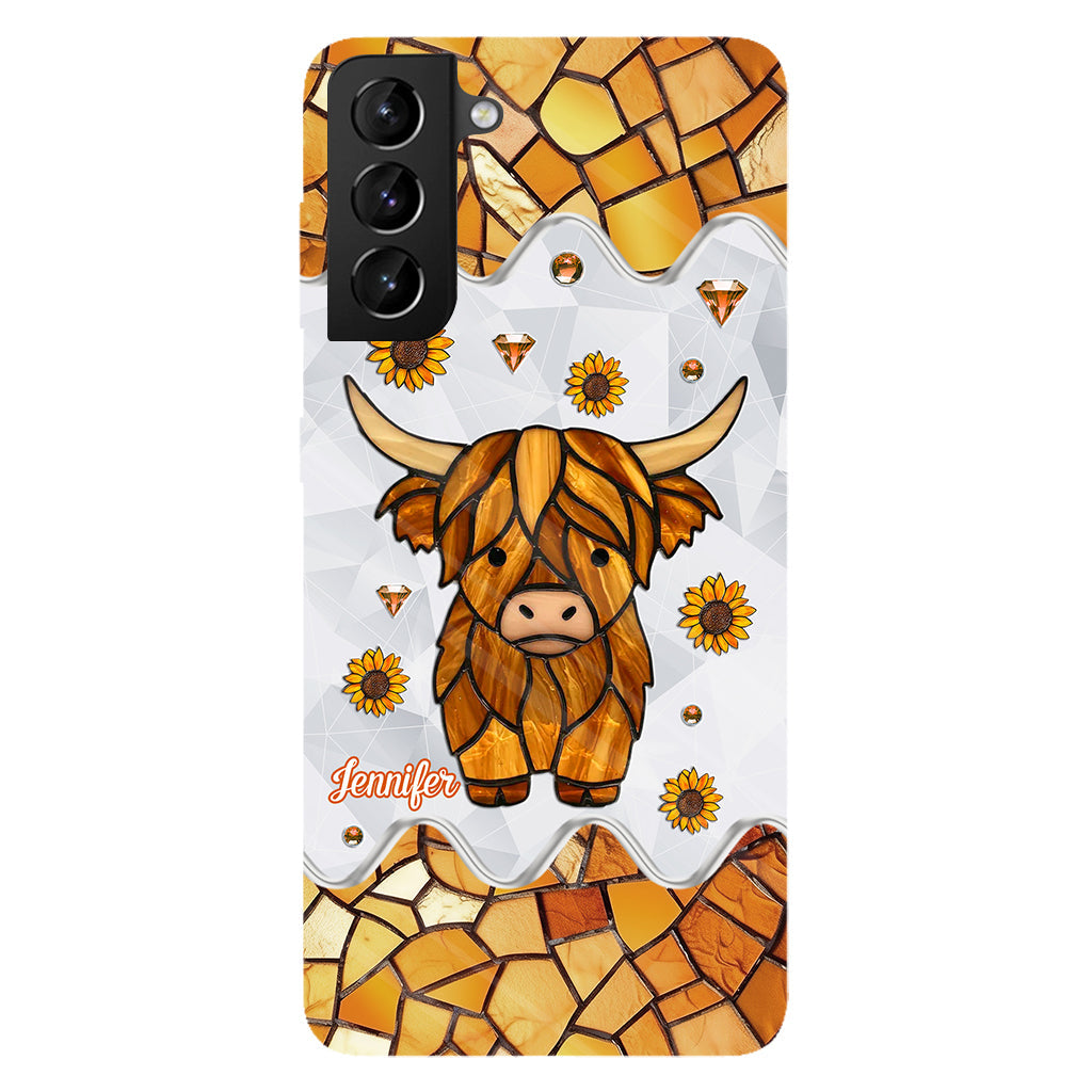Adorable vache des Highlands - Coque de téléphone personnalisée avec imprimé intégral vache des Highlands