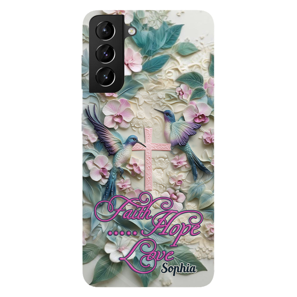 Faith Hope Love - Personalized Hummingbird Full Print Phone Case