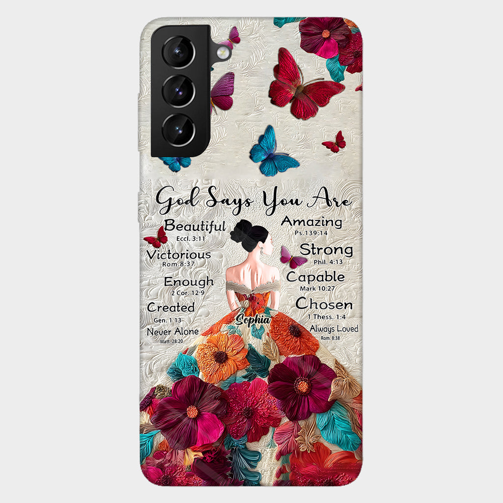 Dieu dit que tu es assez - Coque de téléphone personnalisée avec impression chrétienne intégrale