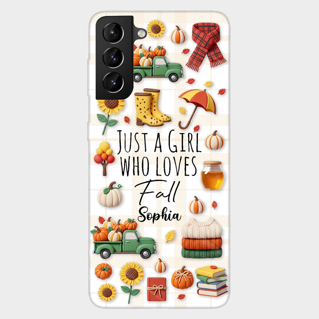 Juste une fille qui aime l'automne - Coque de téléphone personnalisée avec imprimé automnal