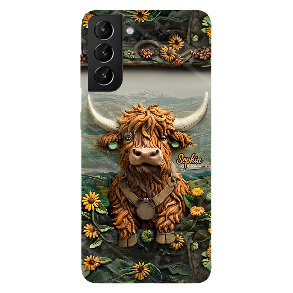 Coque de téléphone personnalisée avec imprimé vache des Highlands - Mignonne vache des Highlands