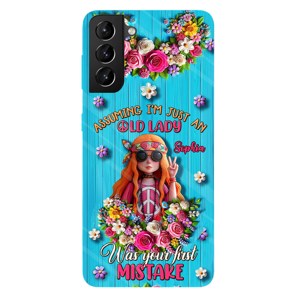 Assuming I'm Just An Old Lady Was Your First Mistake - Personalized Hippie Full Print Phone Case