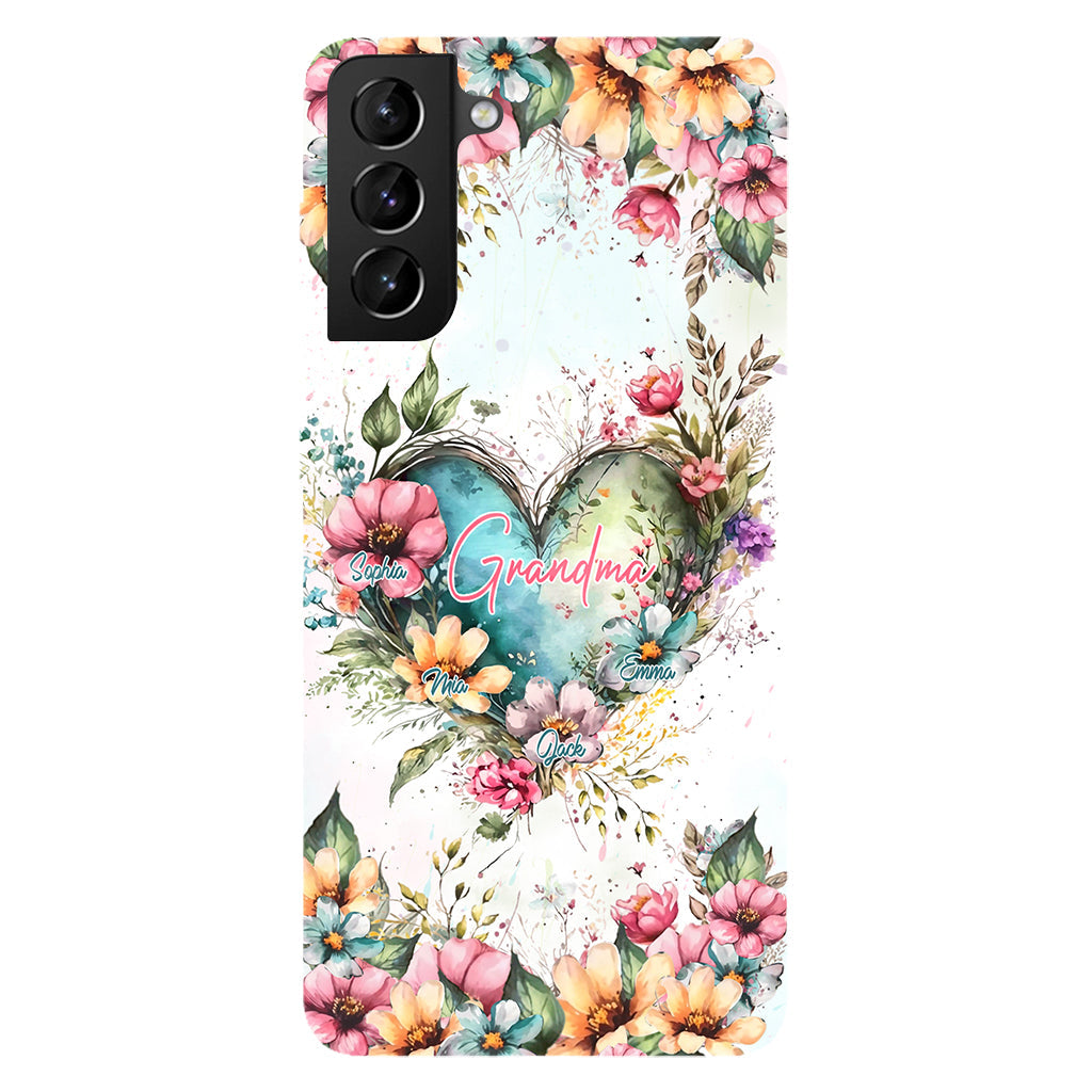 Les fleurs de la maman de grand-mère - Coque de téléphone personnalisée avec impression intégrale « Grand-mère »