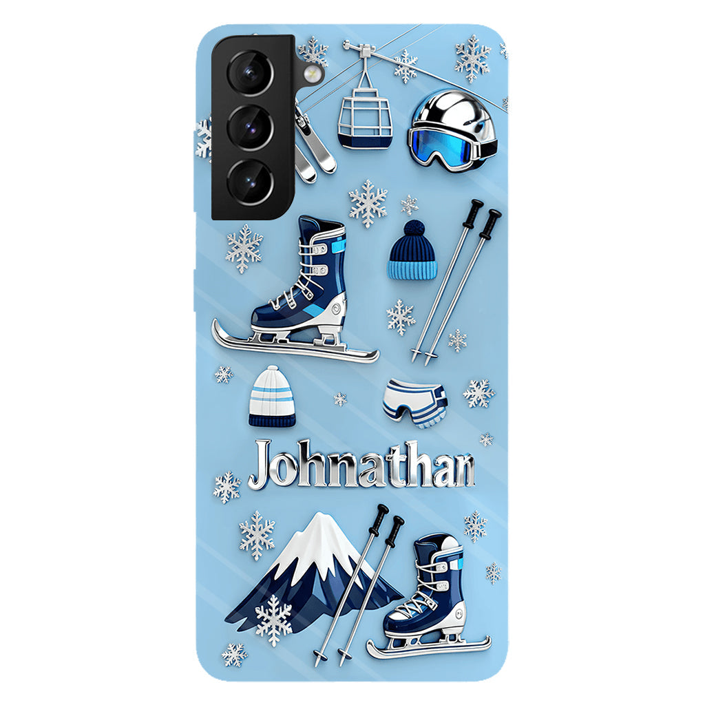 Skiing Makes Me Happy - Personalized Skiing Full Print Phone Case