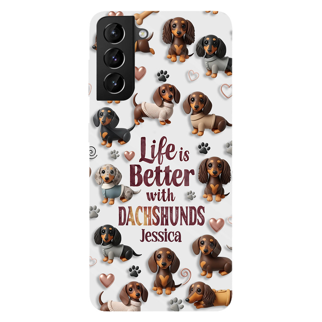 Juste une fille qui aime les chiens - Coque de téléphone personnalisée avec impression intégrale de chien