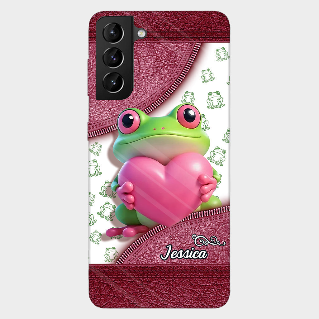 Coque de téléphone personnalisée Love Frog avec motif grenouille