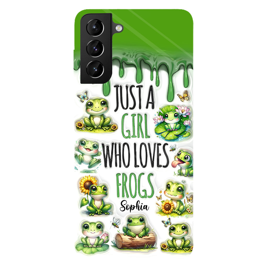 Une fille qui adore les grenouilles - Coque de téléphone personnalisée avec motif grenouille