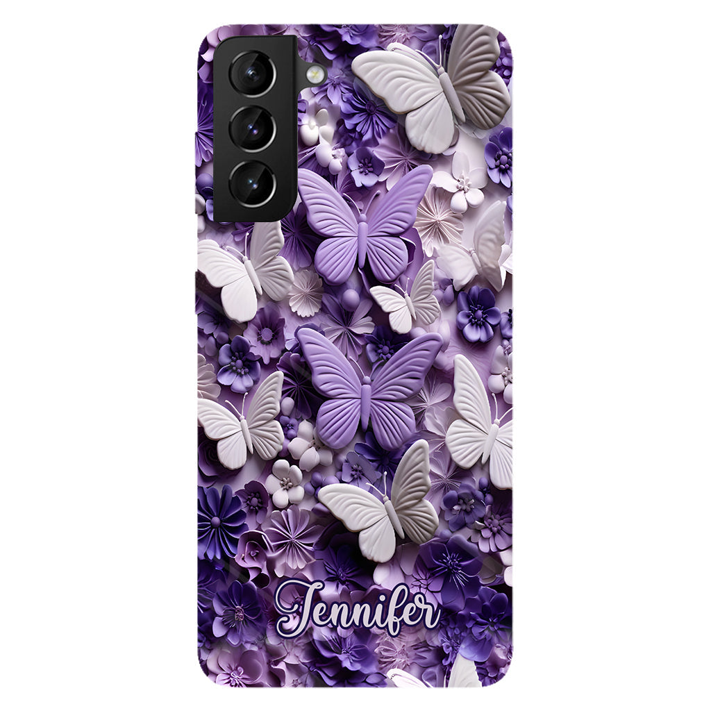 Purple Butterflies - Personalized Butterfly Full Print Phone Case