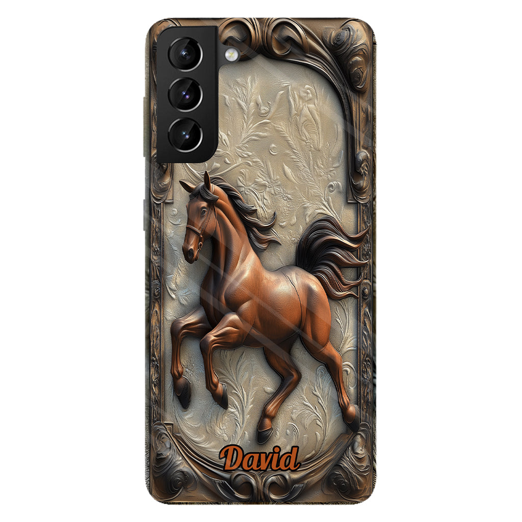 Coque de téléphone personnalisée Love Horse avec motif cheval intégral