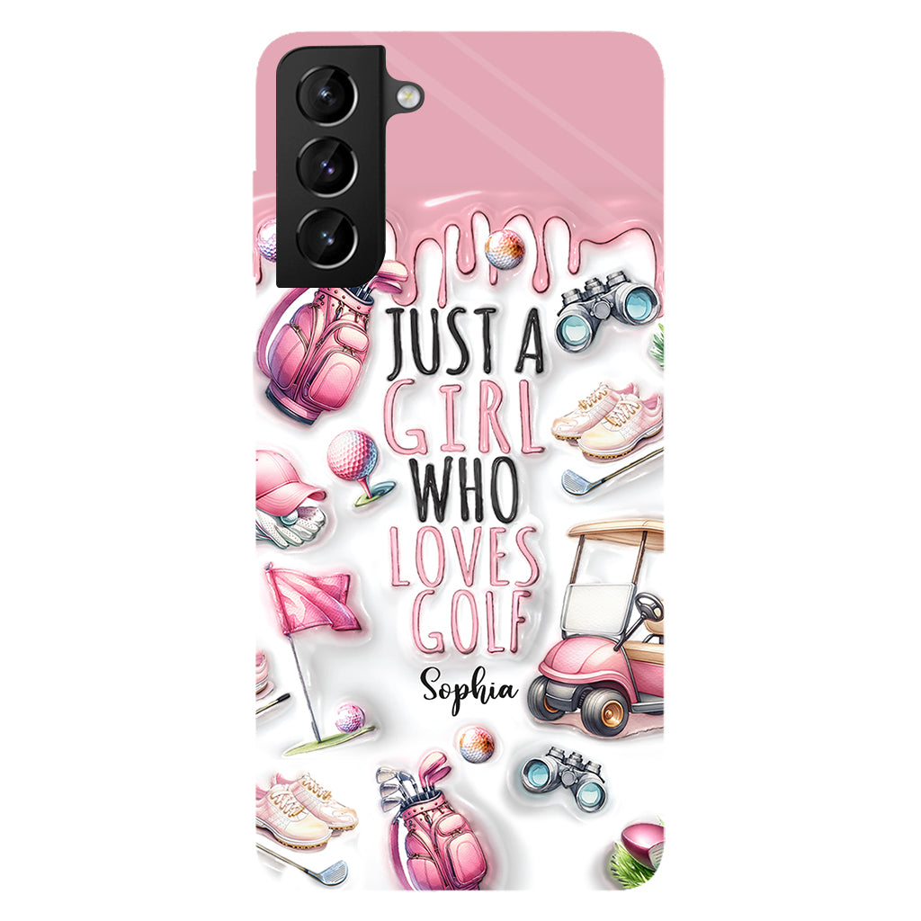 Une fille qui adore le golf - Coque de téléphone personnalisée avec imprimé golf intégral