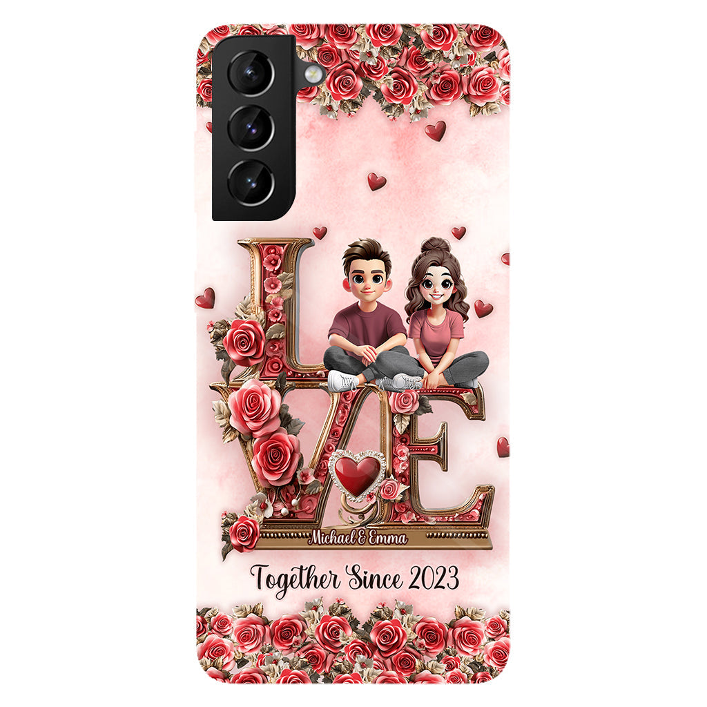 Je t'aimerai toujours - Coque de téléphone personnalisée pour couple avec impression intégrale