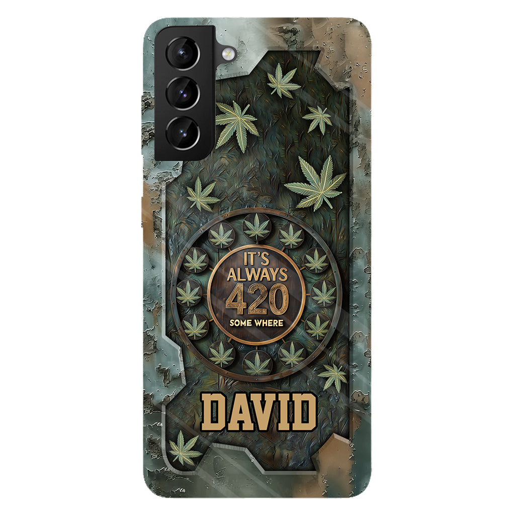 C'est toujours 420 - Coque de téléphone personnalisée avec impression intégrale sur le thème du cannabis