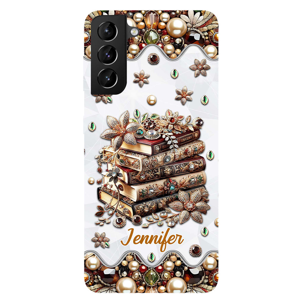 Une fille qui aime les livres - Coque de téléphone personnalisée avec impression intégrale d'un livre