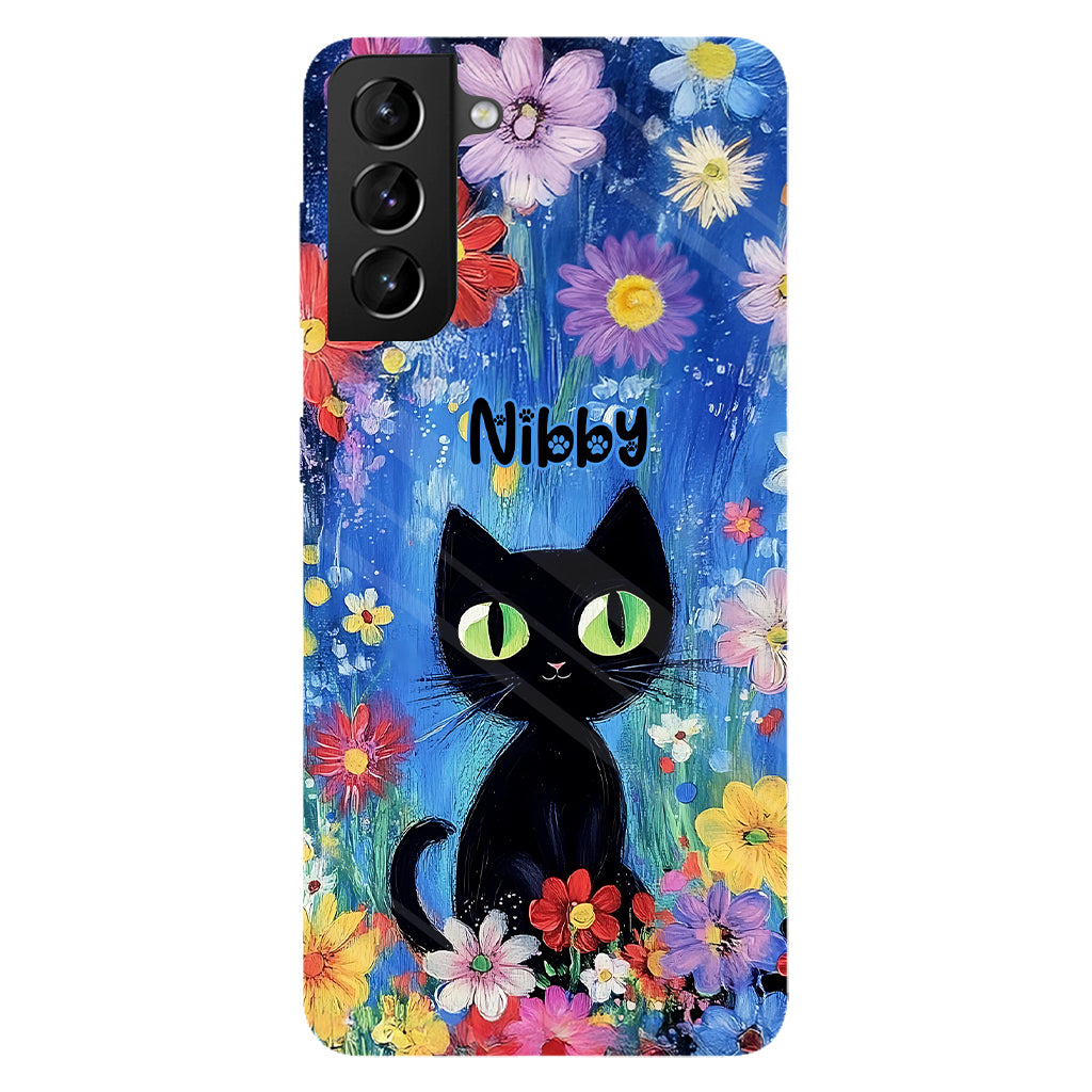 Coque de téléphone personnalisée avec motif chat noir mignon - Chat mignon