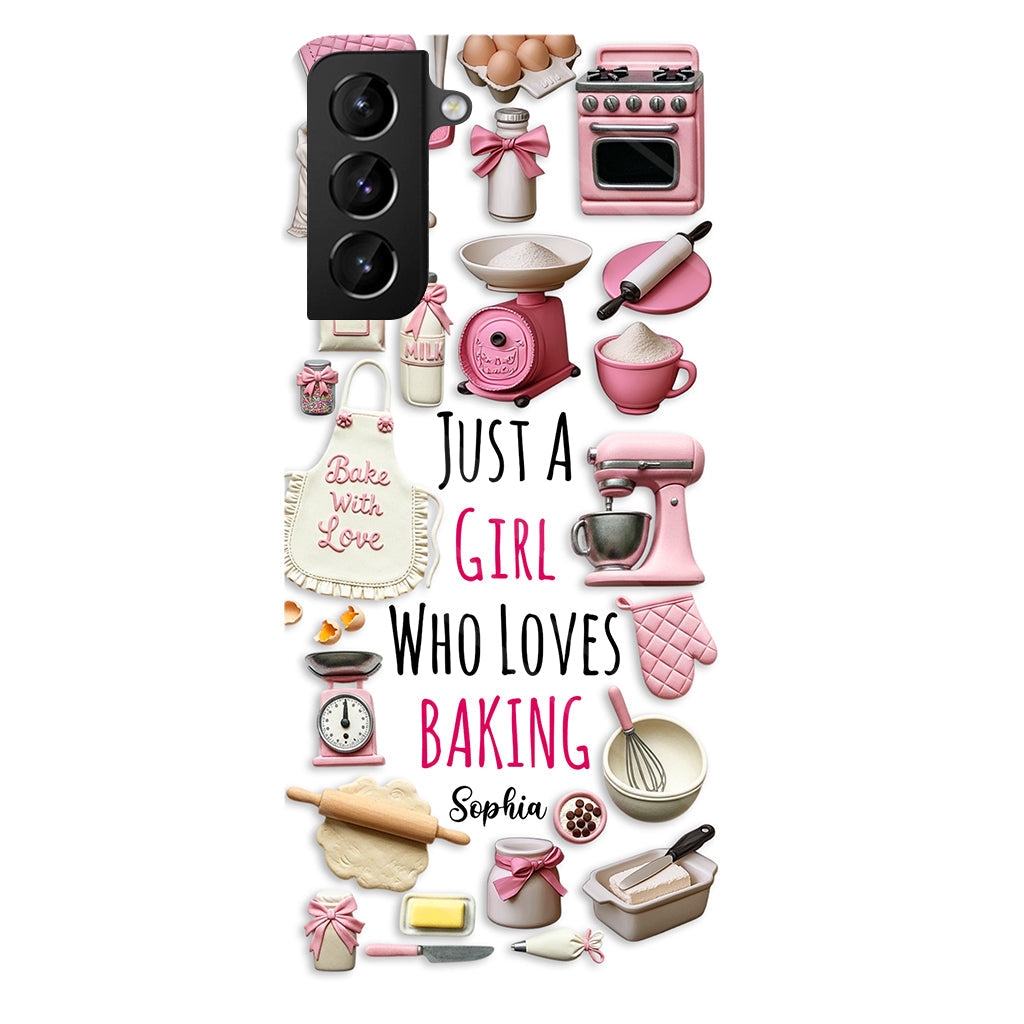 Une fille qui adore pâtisser - Coque de téléphone personnalisée avec impression intégrale sur le thème de la pâtisserie