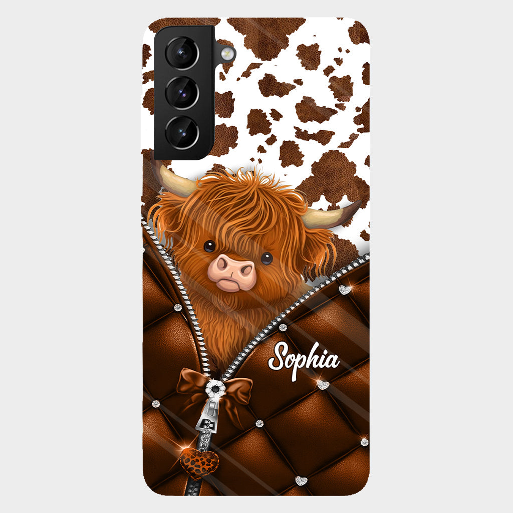 Coque de téléphone personnalisée avec imprimé vache des Highlands - Mignonne vache des Highlands