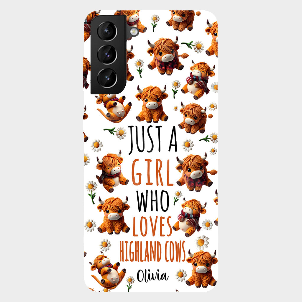 Just A Girl Who Loves Highland Cows - Personalized Highland Cow Full Print Phone Case