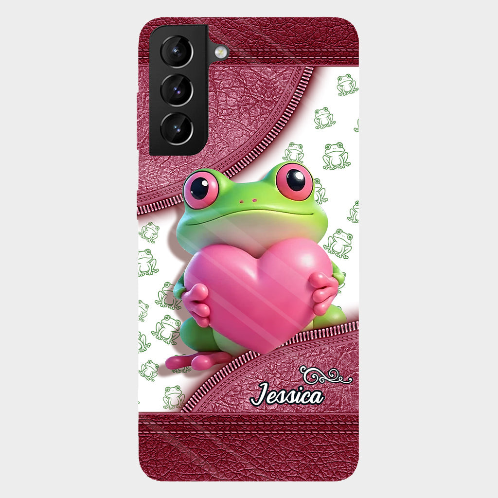 Coque de téléphone personnalisée Love Frog avec motif grenouille
