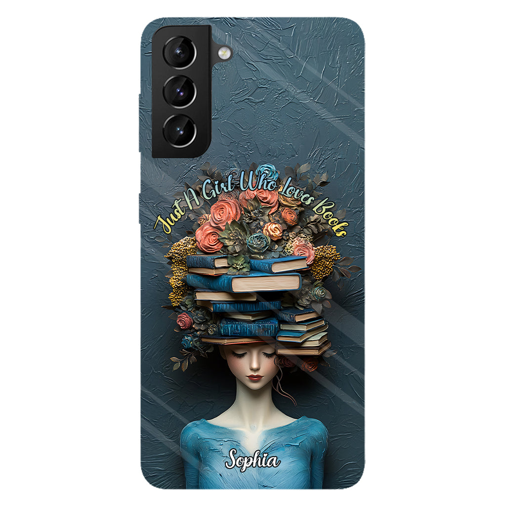 Une fille qui aime les livres - Coque de téléphone personnalisée avec impression intégrale d'un livre