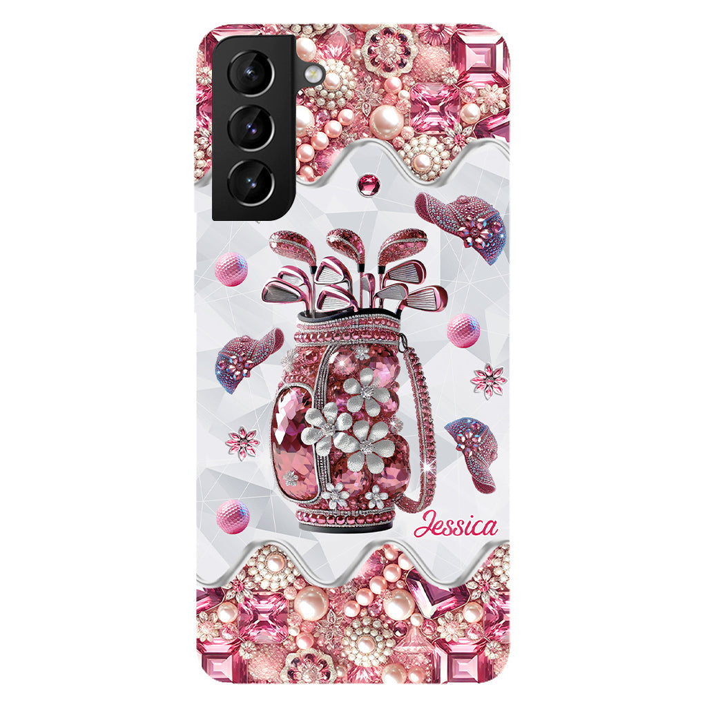 Une fille qui adore le golf - Coque de téléphone personnalisée avec imprimé golf intégral