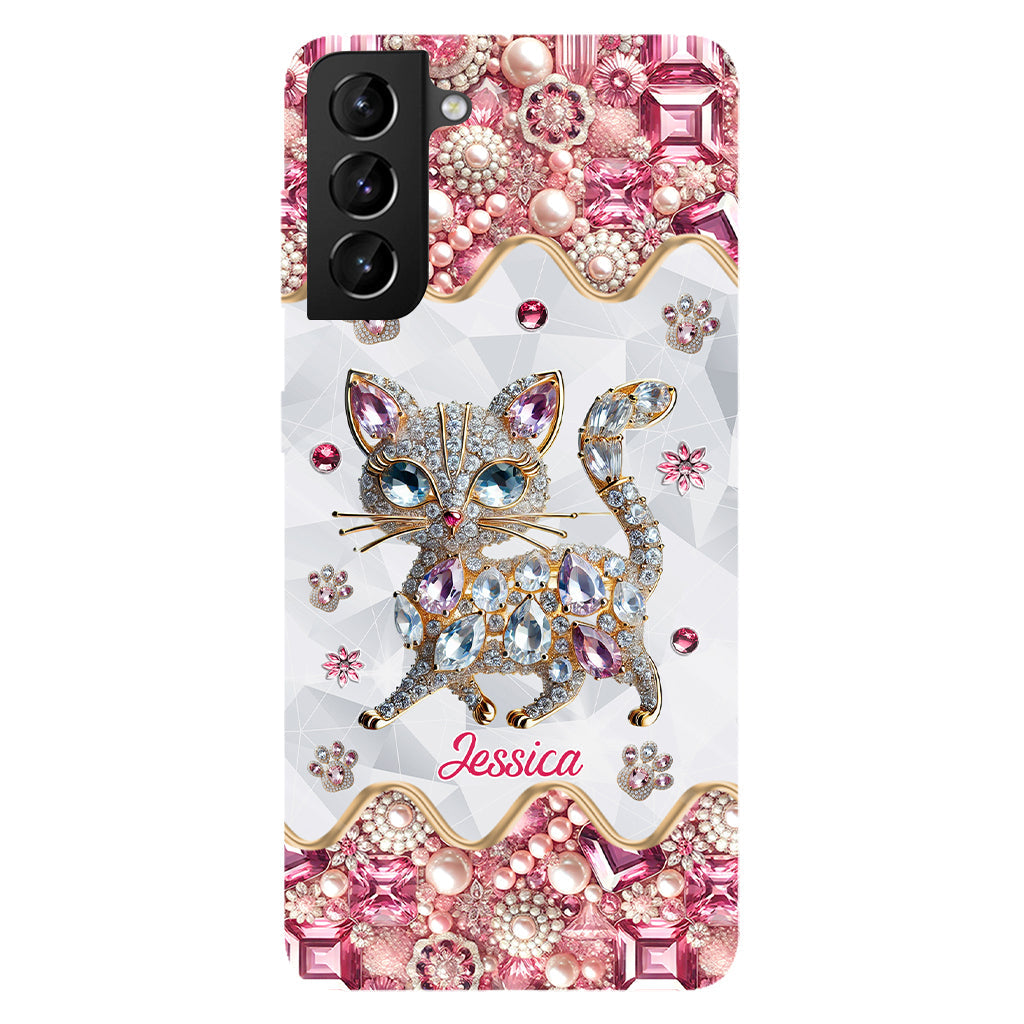 Juste une fille qui aime les chats - Coque de téléphone personnalisée avec impression intégrale de chat