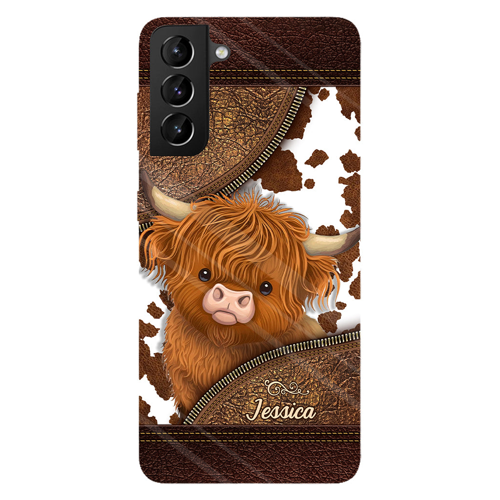 Juste une fille qui aime les vaches des Highlands - Coque de téléphone personnalisée avec impression intégrale