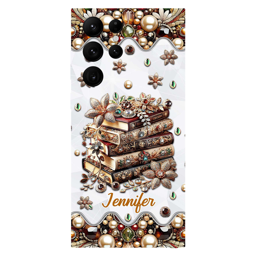 Une fille qui aime les livres - Coque de téléphone personnalisée avec impression intégrale d'un livre