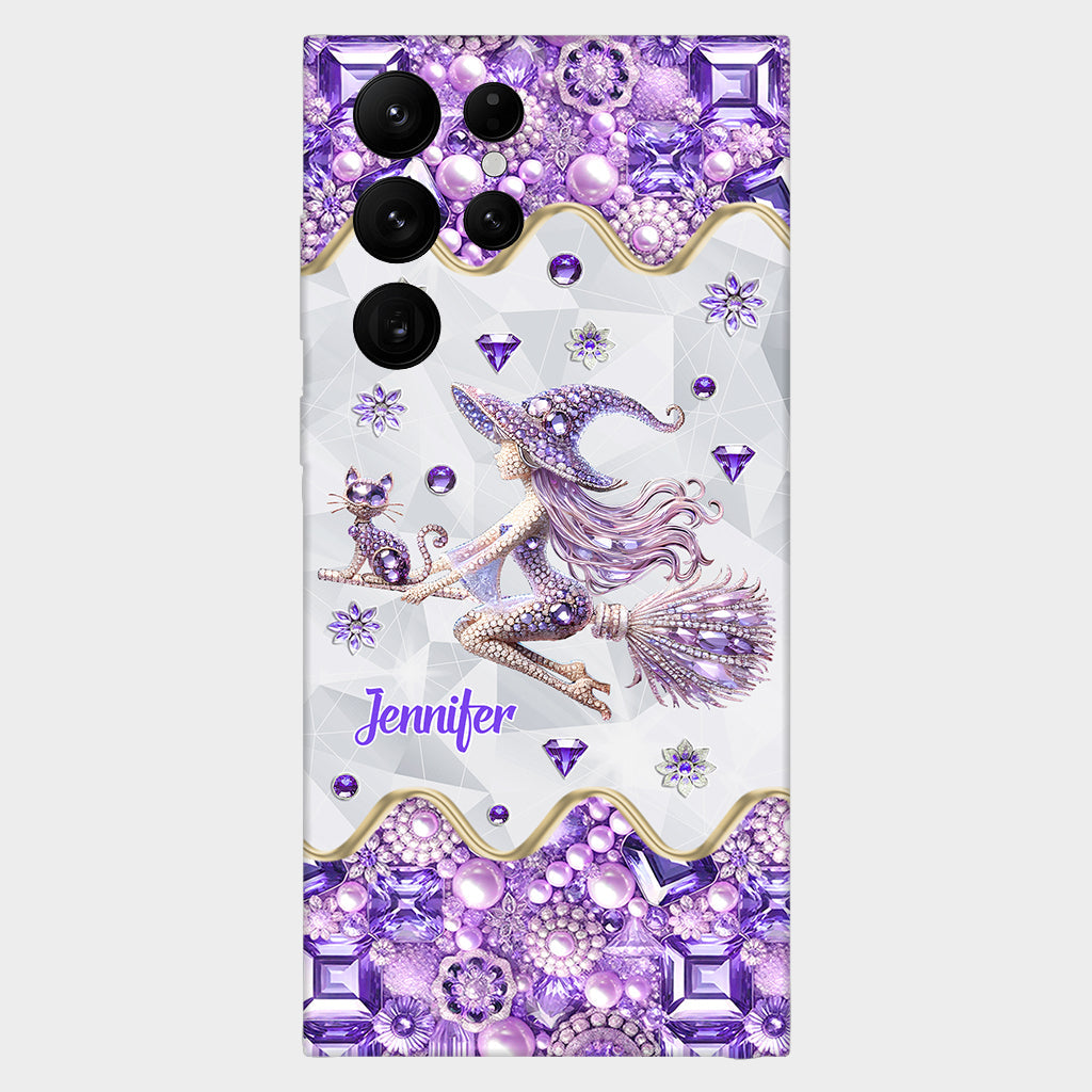 Witch And Broomstick - Personalized Witch Full Print Phone Case