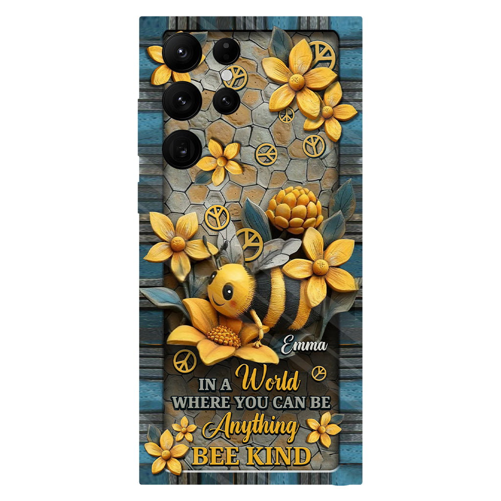 In A World Where You Can Be Anything Be Kind - Personalized Hippie Full Print Phone Case