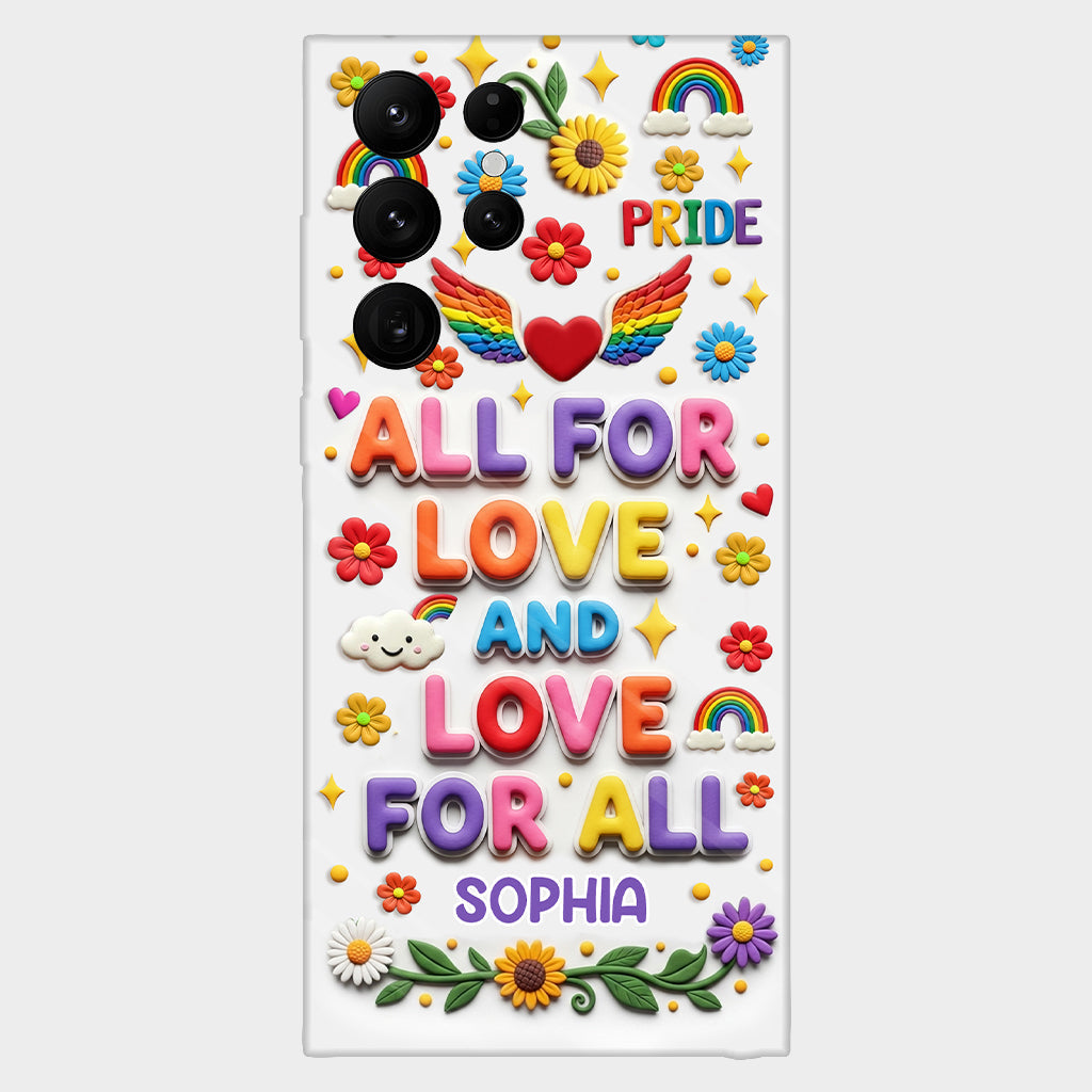Tout pour l'amour et l'amour pour tous - Coque de téléphone personnalisée avec imprimé intégral en soutien LGBT
