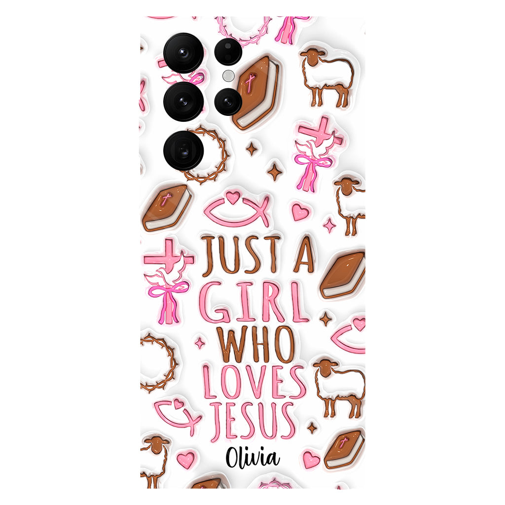 Juste une fille qui aime Jésus - Coque de téléphone personnalisée avec impression chrétienne intégrale