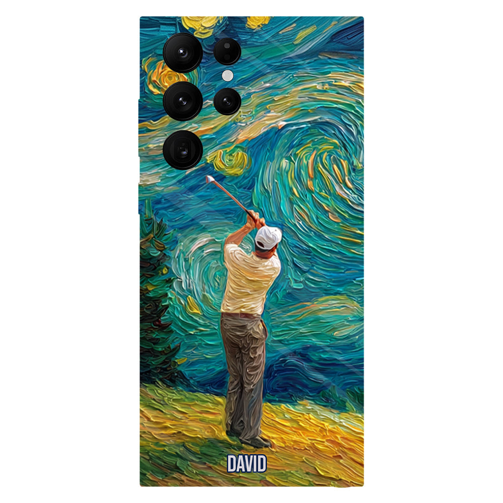 Golfing Under Starry Night - Personalized Golf Full Print Phone Case