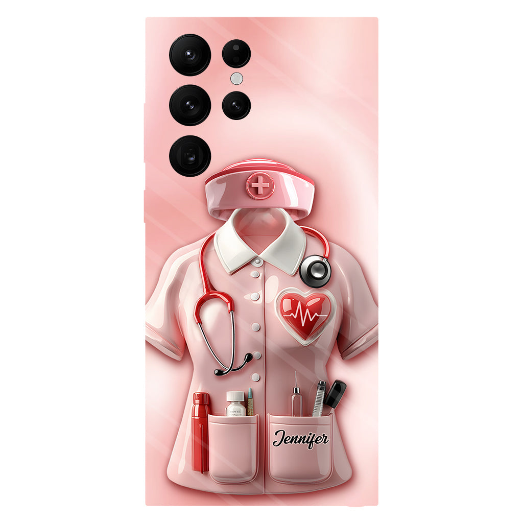 Les infirmières sont au cœur des soins de santé - Coque de téléphone personnalisée avec le texte intégral « Infirmière »