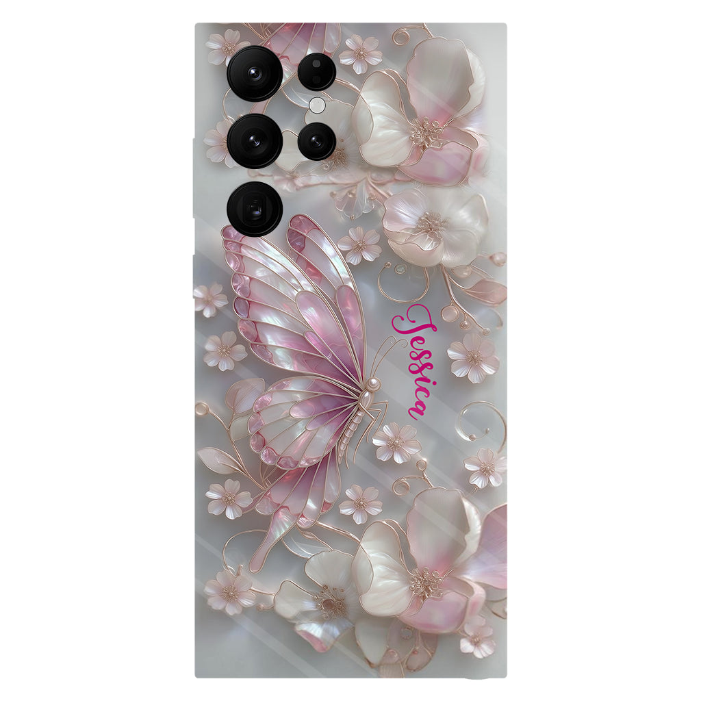 Coque de téléphone personnalisée avec motif papillons « J’adore les papillons »