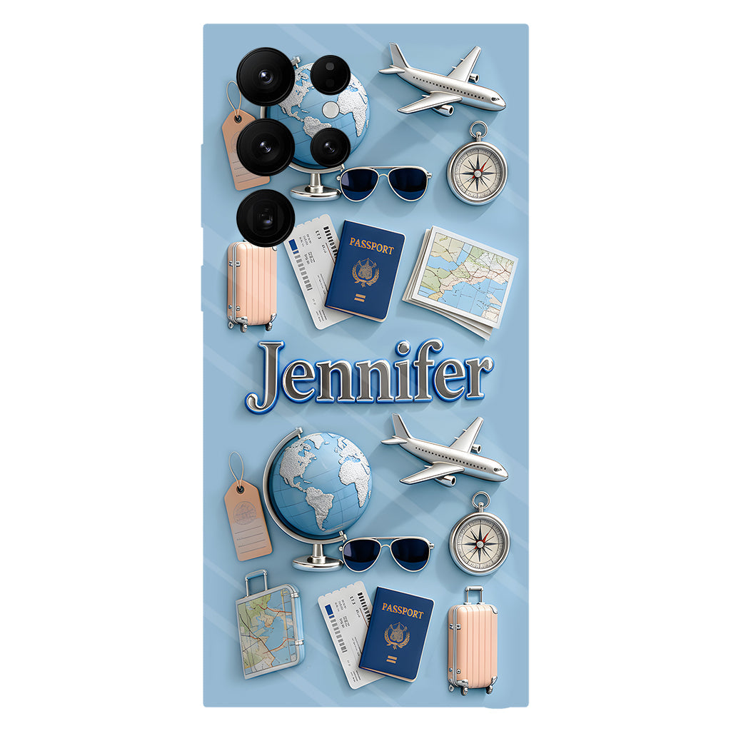 Une fille qui adore voyager - Coque de téléphone personnalisée avec impression intégrale sur le thème du voyage