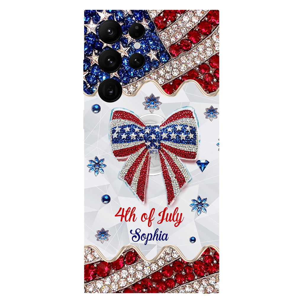 Fête de l'Indépendance - Coque de téléphone et support personnalisés avec impression intégrale pour la fête nationale américaine (4 juillet).