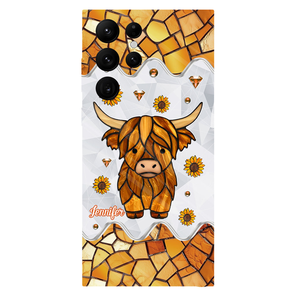 Adorable vache des Highlands - Coque de téléphone personnalisée avec imprimé intégral vache des Highlands