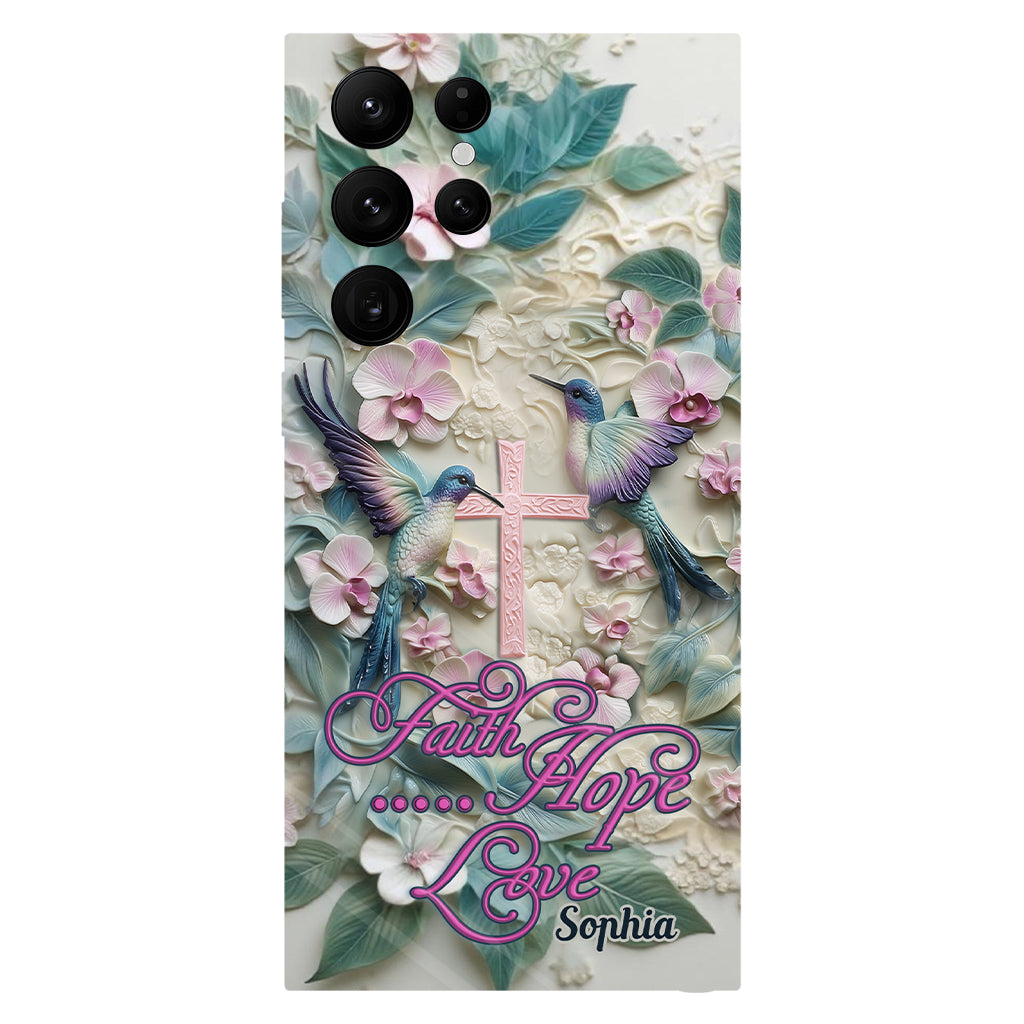 Faith Hope Love - Personalized Hummingbird Full Print Phone Case