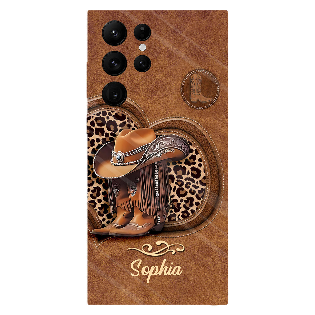 Bottes de cowgirl - Coque de téléphone personnalisée avec motif cowgirl