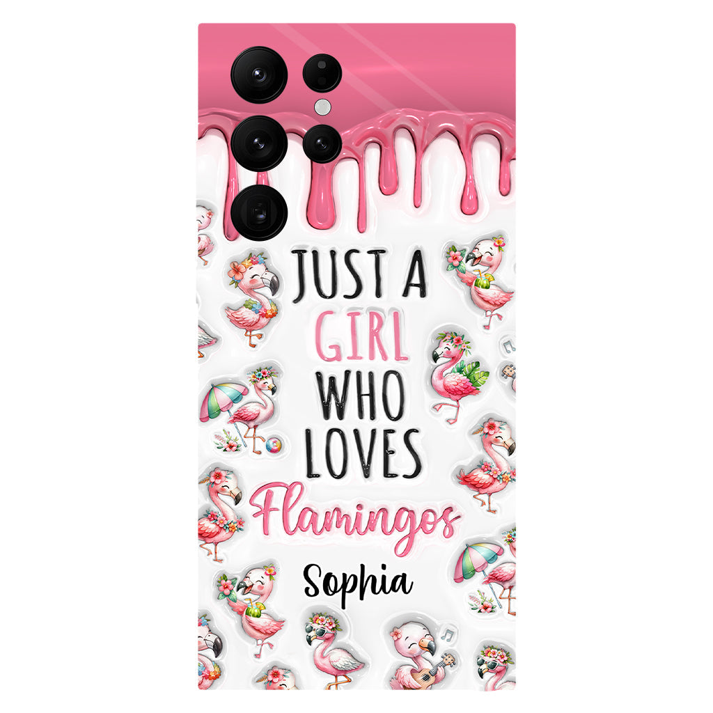 Just A Girl Who Loves Flamingos - Personalized Flamingo Full Print Phone Case