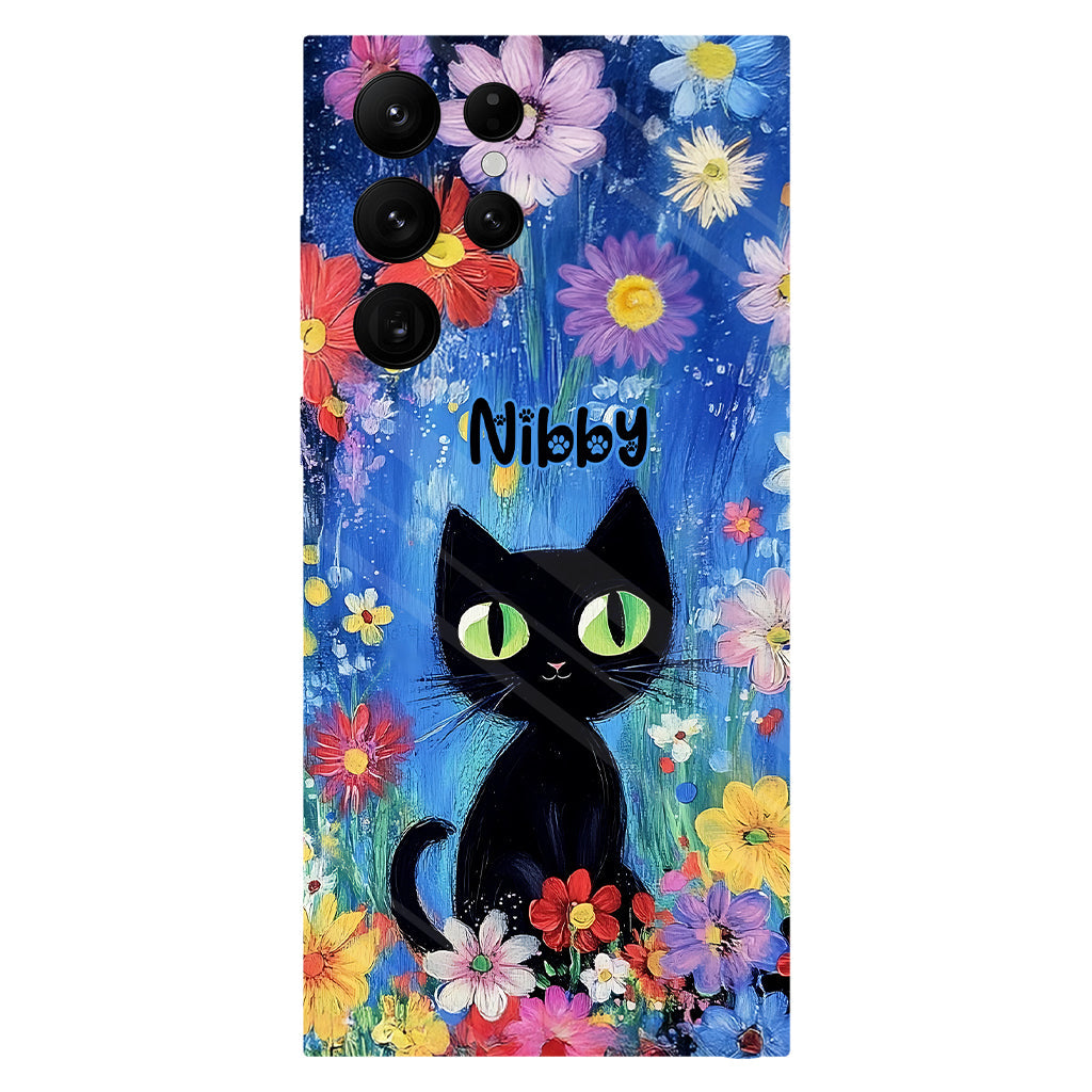 Coque de téléphone personnalisée avec motif chat noir mignon - Chat mignon