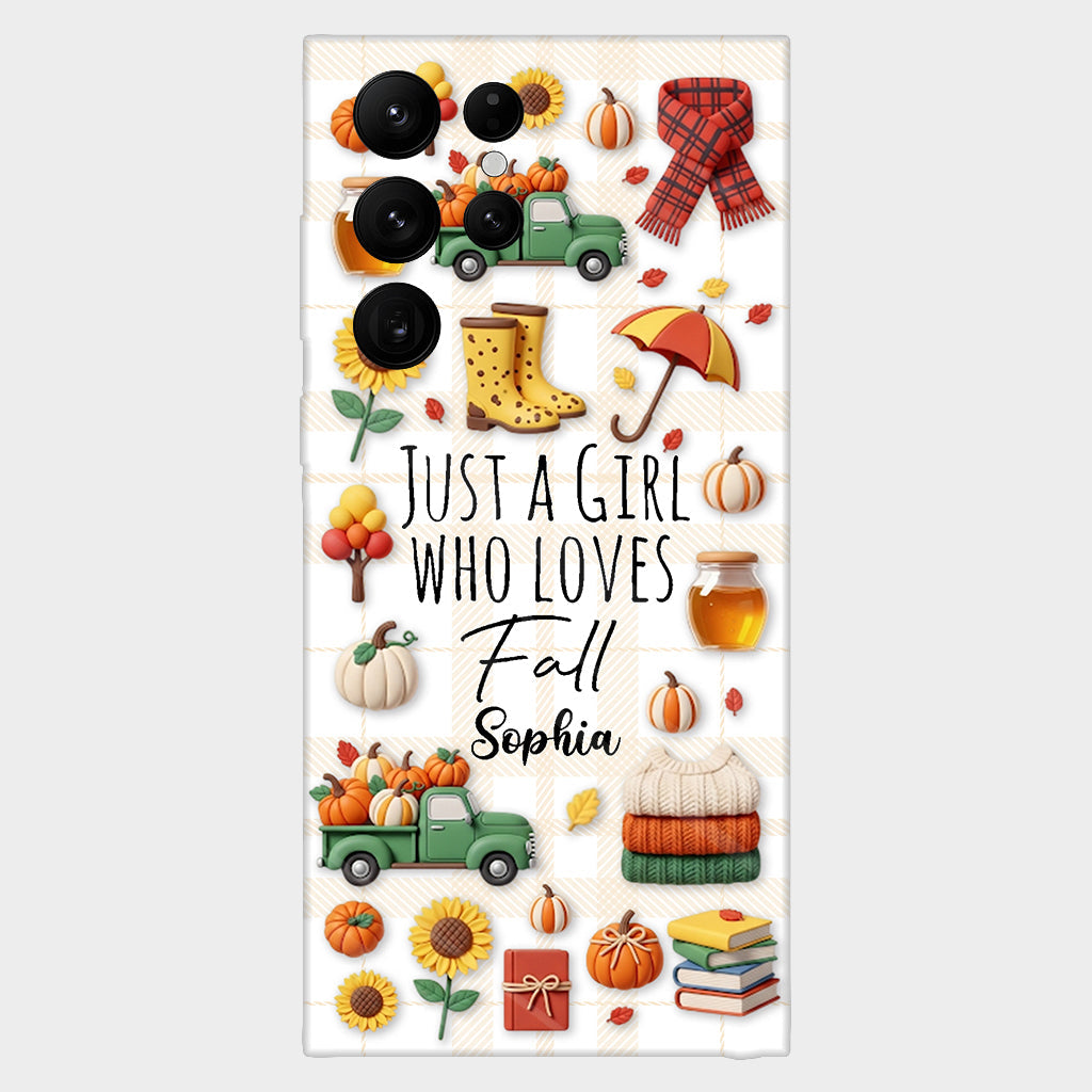 Juste une fille qui aime l'automne - Coque de téléphone personnalisée avec imprimé automnal