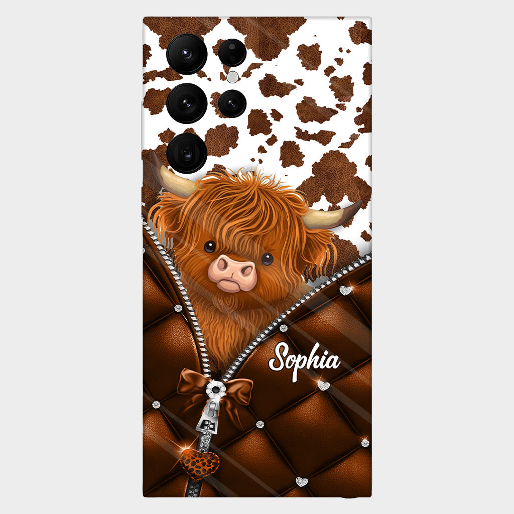 Coque de téléphone personnalisée avec imprimé vache des Highlands - Mignonne vache des Highlands