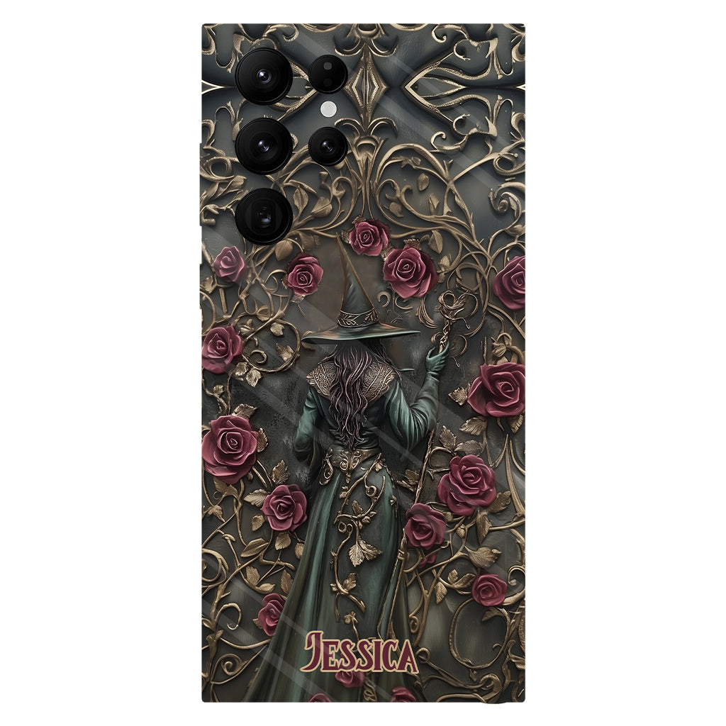 Beautiful Witch And Roses - Personalized Witch Full Print Phone Case