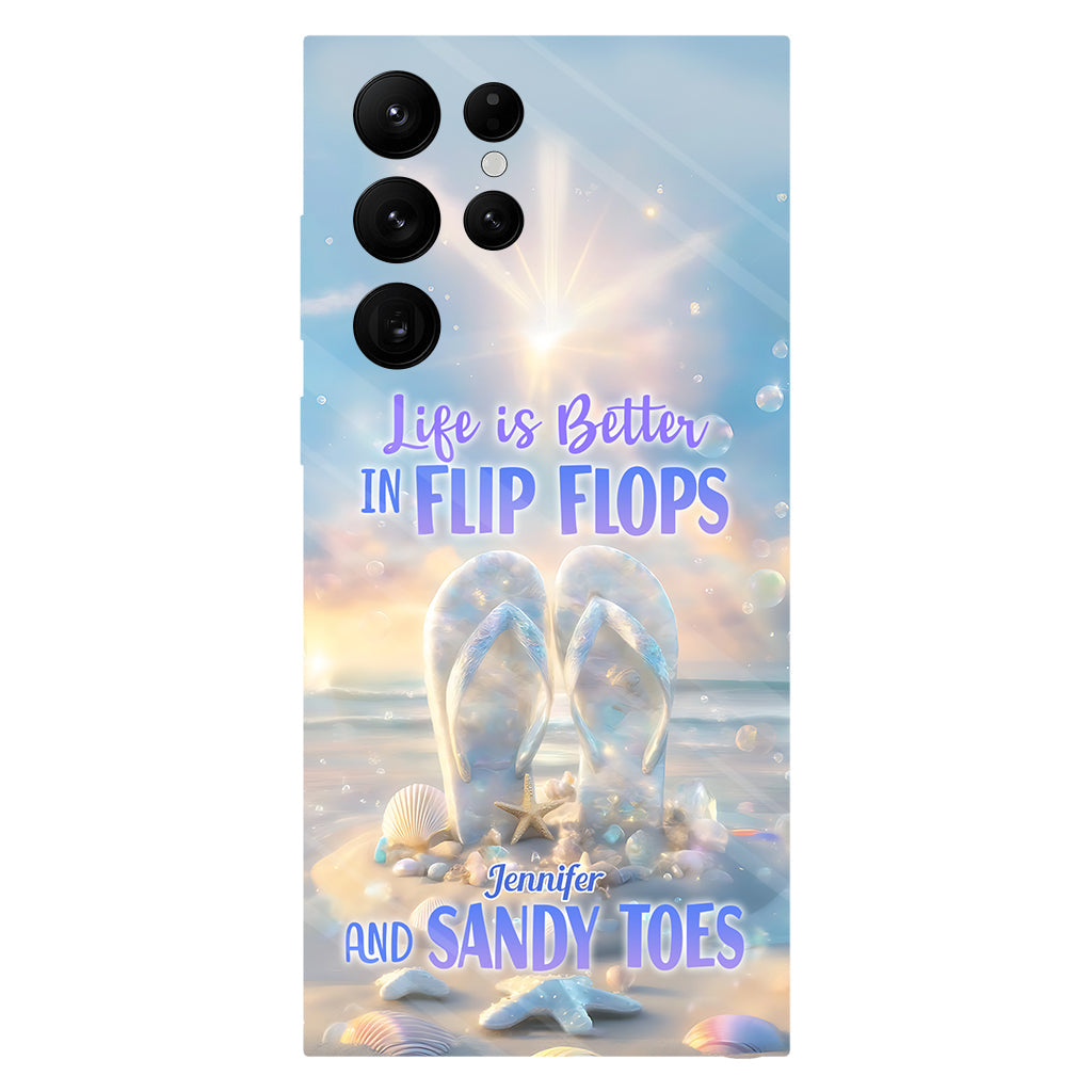 La vie est plus belle en tongs - Coque de téléphone personnalisée « Amoureux de la mer » avec impression intégrale