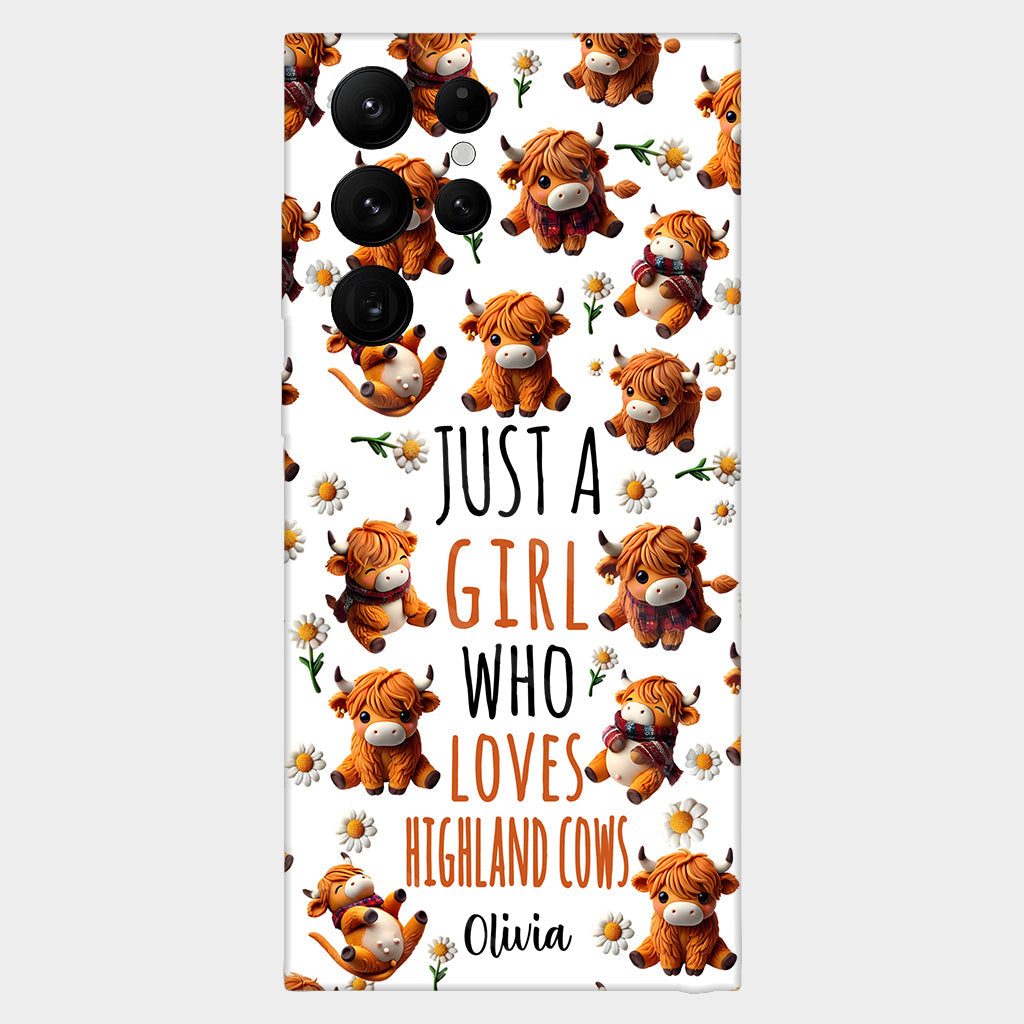 Just A Girl Who Loves Highland Cows - Personalized Highland Cow Full Print Phone Case